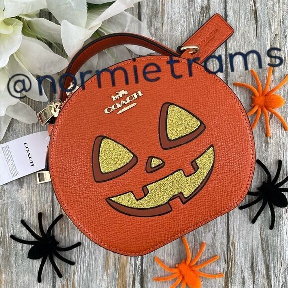 Canteen Crossbody Bag With Halloween Pumpkin Jack-o’-lantern Print Purse - Picture 1 of 14